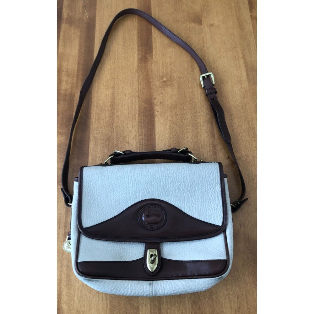 Dooney & Bourke Leather Satchel Top Handle Kiss Lock Crossbody Bag VINTAGE